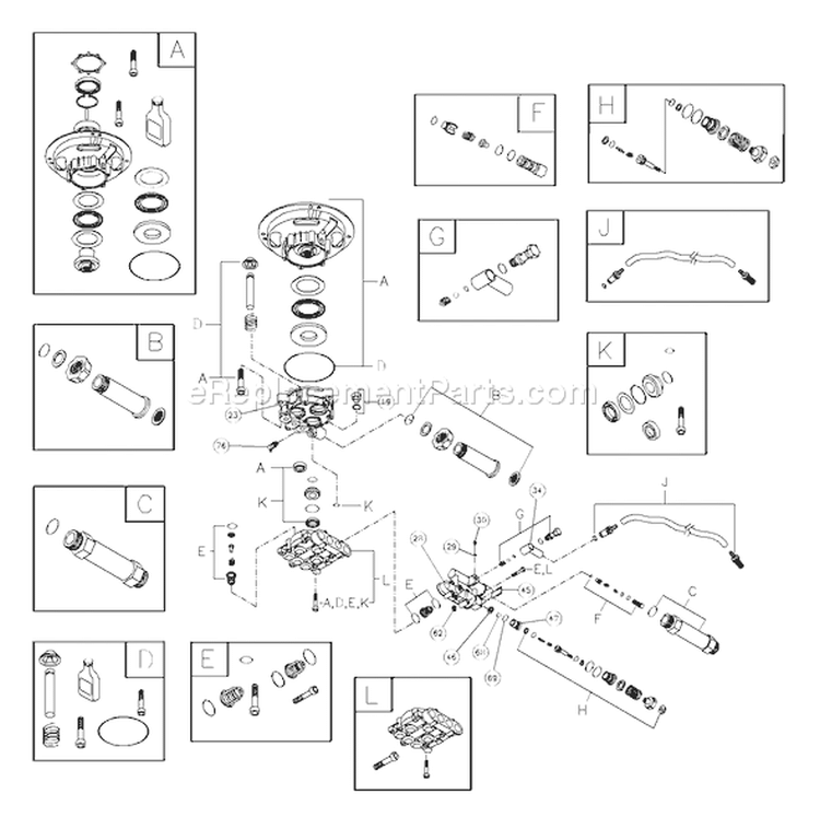 Page B Diagram and Parts List for 1802-0  Briggs and Stratton Pressure Washer